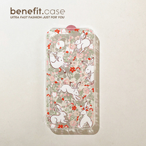 Benefit Katinins flower bushes Bunny rabbit applies Apple 13promax mobile phone soft-shell iphone12mini