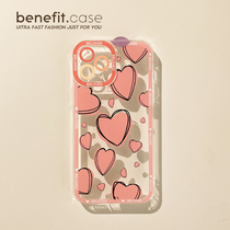 Benefit Japan-ROK line powder hearts apply Apple 13promax silicone cell phone shell iphone12mini fresh xsmax female xr transparent 8plus