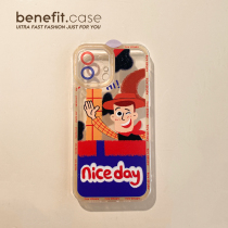 Benefit cartoon hoody creative application Apple 13promax mobile phone shell iphone12mini protective sleeve xsmax personality xr soft shell 8plu