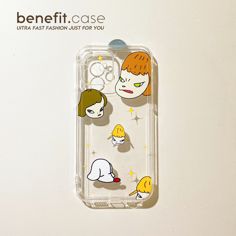 Benefit cartoon animation style is suitable for Apple 13promax mobile phone shell Yoshitomo Nara iphone12mini soft 14promax set 11 xsma