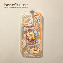 Benefit Cartoon Bee Card applies Apple 13promax anti-fall mobile phone shell iphone12mini protective sleeve xsmax full package xr transparent 8plu
