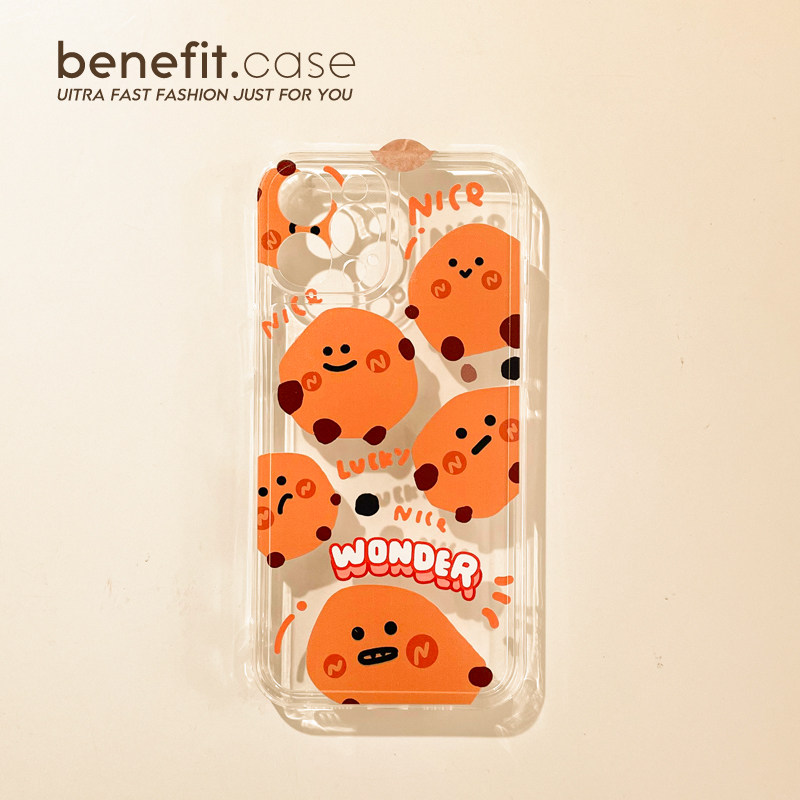 Benefit fun nice cookie cookies apply Apple 13promax mobile phone protection shell original iphone12mini transparent xsmax cute xr soft