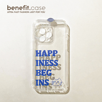 Benefit brief blue English kitty applies Apple 13promax mobile phone shell creative iphone12mini small crowdsourced xsmax silicone xr transparent 8pl