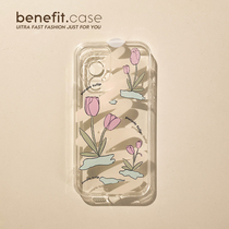 Benefit Han Wind Ins Purple Tulips Apply Apple 13promax Phone Shell Brief About iphone12mini Fresh Xsmax Personality Xr Transparent 8