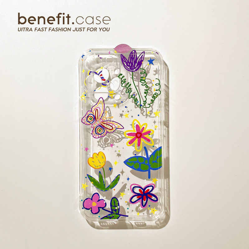 Benefit Simplicity Joins Flowers World Applies Apple 13promax Mobile Phone Protection Shell iphone12mini Protective Sleeve 11 New Xsmax Transparent X
