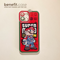 Benefit cartoon red Mario applies Apple 13promax anti-fall mobile phone shell iphone12mini protective sleeve xsmax full package xr transparent 8p high