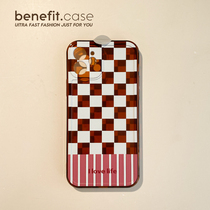 Benefit retro art autumn and winter chessboard suitable for apple 13promax mobile phone shell iphone12mini protective sleeve xsmax silicone gel soft shell xr female section 8p