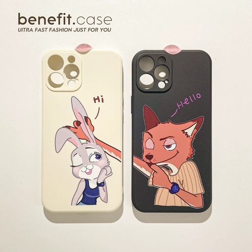 Apple, кролик для влюбленных, совместимый iPhone 14, мультяшный силиконовый милый чехол для телефона, лиса, енот, iphone, 14promax, 13promax, новая коллекция, 8plus