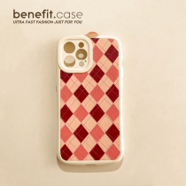 Benefit Japan-ROK magenta pink white applicable apple 13promax mobile phone shell iphone12 silicone mini chessboard Gxsmax female xr anti-fall 8plu