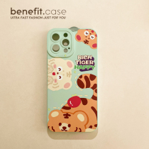 Benefit cartoon three probe tigers apply Apple 13promax mobile phone shell iphone12 silicone mini creative xsmax soft cute xr tiger 8plu