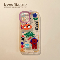 Benefit Cartoon Creative Diving Bear applies Apple 13promax mobile phone shell iphone12mini protective sleeve xsmax full package anti-fall xr transparent 8pl