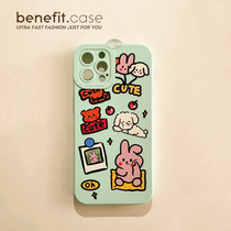 Benefit cartoon Little Bear paparazzi apply Apple 13promax mobile phone shell iphone12 soft silicone mini anti-fall xsmax doll xr rabbit 8plu