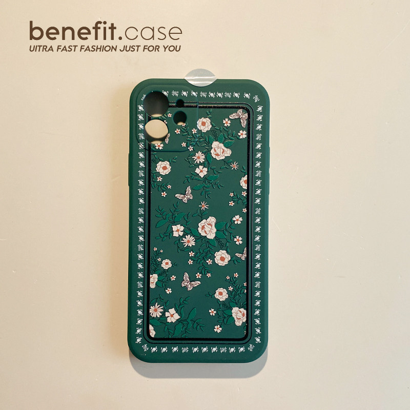 Benefit retro greens butterfly florins apply Apple 13promax mobile phone protection shell iphone12mini protective sleeve xsmax creative xr new