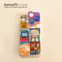 Benefit cartoon character applies Apple 13promax mobile phone shell creativity iphone12 transparent mini Japan-ROK xsmax cute xr kitty 8pl