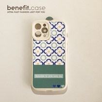 Benefit Japan-ROK ins elliptical blue flowers apply Apple 13promax mobile phone shell fresh iphone12mini cute xsmax Korean wind xr brief 8