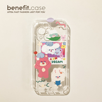 Benefit Japan-ROK ins Sleep bear rabbit applies Apple 13promax mobile phone shell cartoon iphone12mini creative xsmax cute xr girl 8