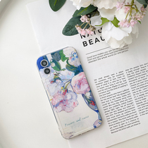 Benefit oil painting white rose ins wind for apple 13promax mobile phone case iphone12mini protective cover xsmax Van Gogh xr retro 8pl