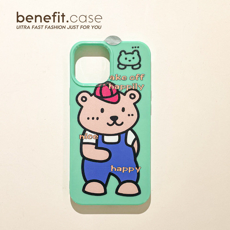 Benefit cartoon cute hat Cubs apply Apple 13promax mobile phone protection shell cartoon iphone12mini teenage girl xsmax silica gel xr creative 8