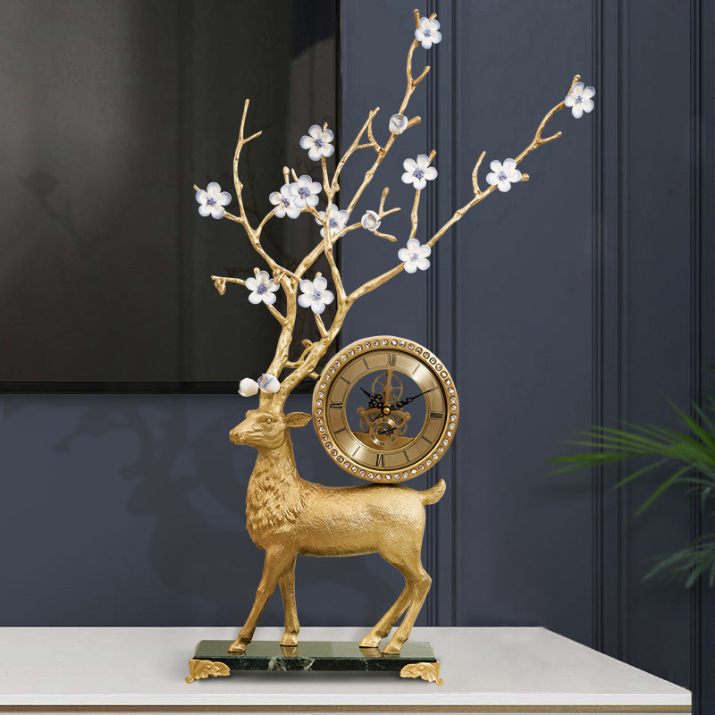 Brass Bell European copper light luxury living room household clockwork clock home soft decoration art bell