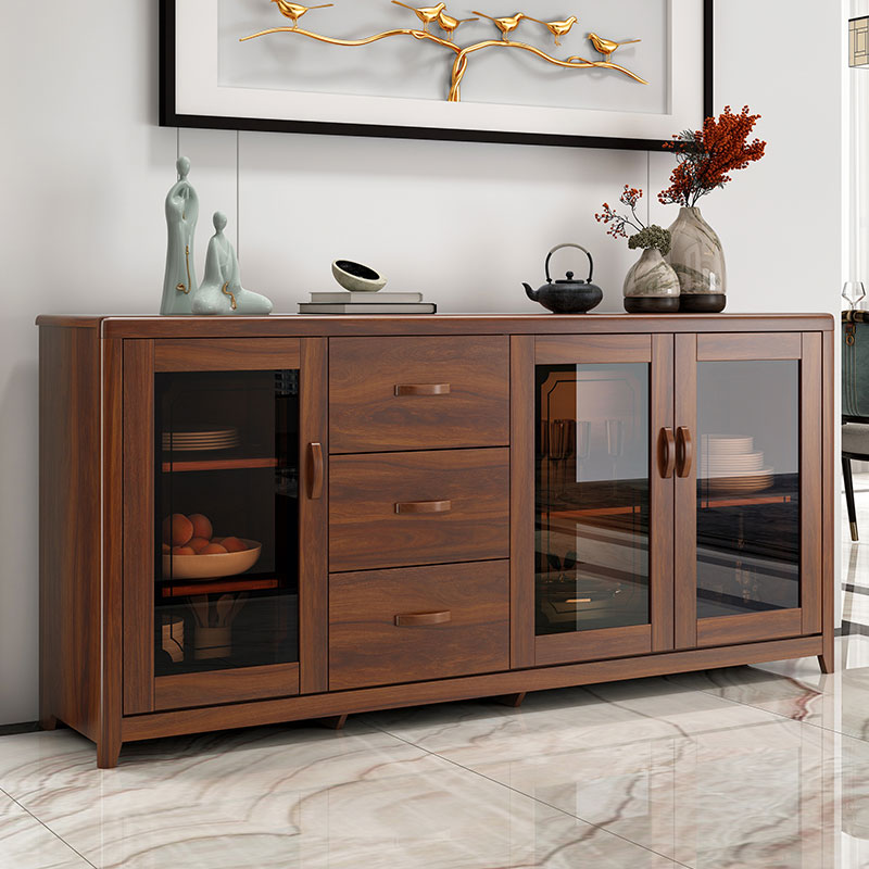 Chinese dining cabinet modern minimalist solid wood dining room tea cabinet multi-functional storage cabinet wine cabinet kitchen bowl overall cabinet