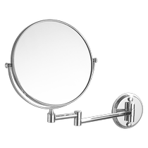 Bathroom vanity mirror bathroom mirror wall-mounted double-sided mirror folding beauty mirror telescopic large vanity mirror no punching