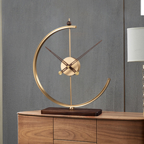 Home bell clock clock clock living room fashion creative desktop light luxury desktop modern ornaments personality mute