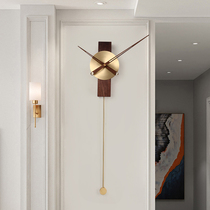Wall clock clock living room clock jewelry fashion luxury net red non-perforated wall minimalist wall