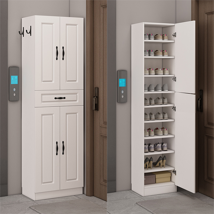 Entryway Shoe Cabinet for Home Use, Narrow and Tall Vertical Model for Hallway, Elevator Entrance, Balcony, and Corridor, with an Additional 2m Height