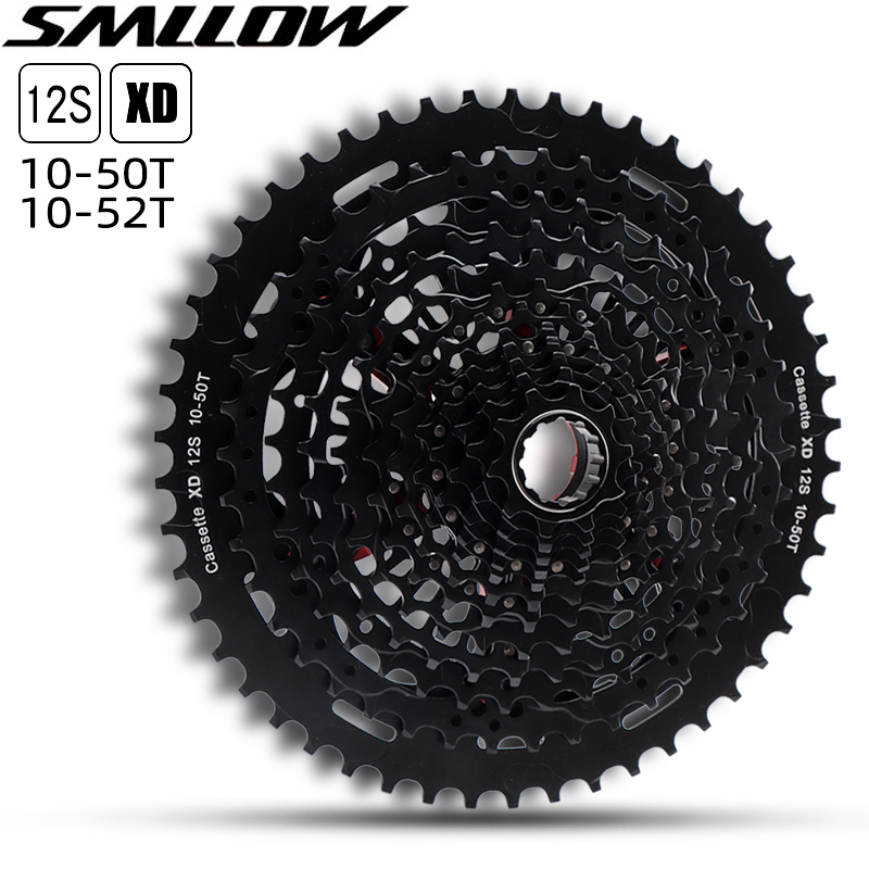 Mountain Bike Freewheel Bicycle 12-Speed 10-50T/10-52T Freewheel Compatible with Xd Hub All-Black Gear Cassette