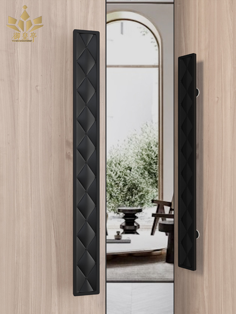 High-end custom hotel door handle box wooden door handle sand black simple office building glass door handle