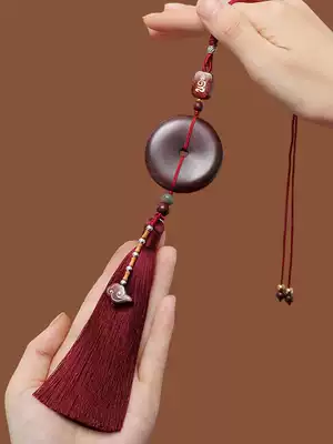 Car pendant interior hanging sandalwood safety buckle hand-woven auspicious cloud car decoration creative high-end men and women