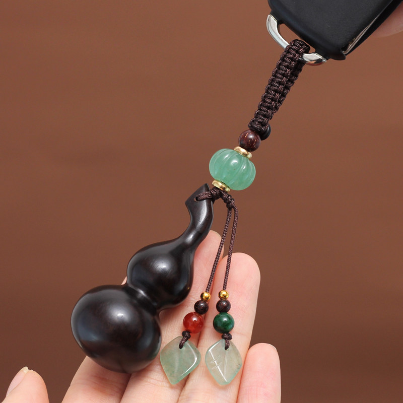 Car key buckle pendant black sandalwood hoist pendant upscale handmade Ping An individuality East Mausoleum men's women's retro