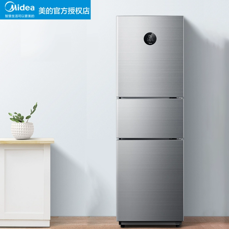 Midea / Midea BCD-260WTPZM (E) ba cửa chuyển đổi tần số cấp độ đầu tiên làm mát bằng không khí tủ lạnh nhỏ thiết bị gia dụng thông minh - Tủ lạnh