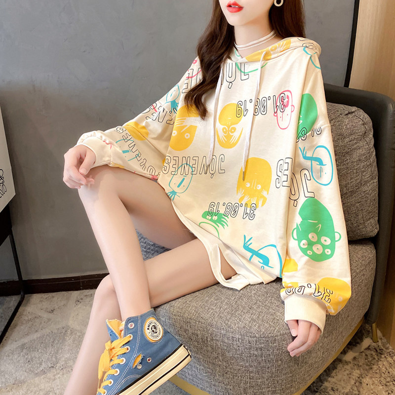 Pregnant Woman Autumn Clothing Large Size Code Necropolis Easy Spring Fall Fashion Money not to be explicit with long sleeves cover up to 200 catty of clothes