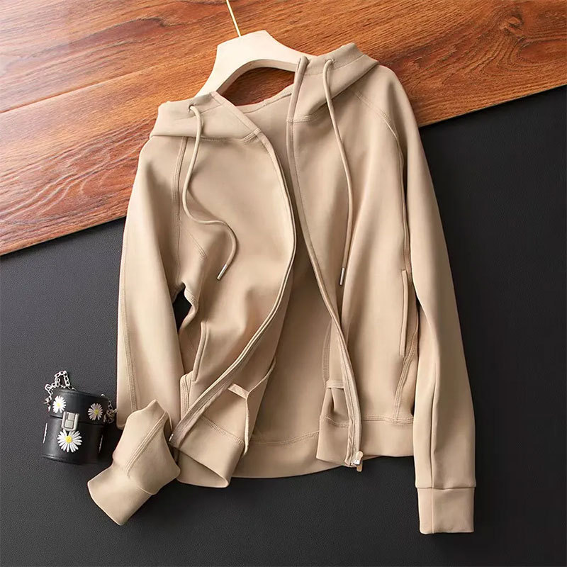2026 Spring and Autumn New Fashionable Air Cotton Sports Casual Hooded Cardigan Sweatshirt Jacket Women's Outerwear