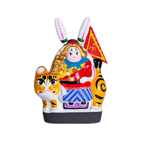 Jitufang Beijing Rabbit Ye Intangible Cultural Heritage Clay Sculpture Clay Figure Desktop Ornaments Chinese Style Handmade Gifts for Elders and Leaders