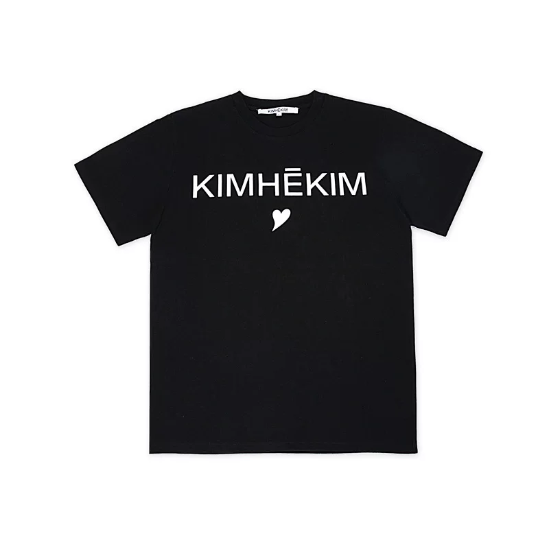 [Small target] Новая футболка Kimhekim 21SS с принтом любви крупным планом, короткий рукав, свободного кроя, на городской стиль