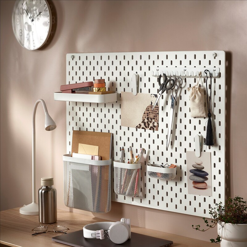 Ikea Pegboard Universal Hook Accessories Collection Storage Skoldis Alternative Storage Box Desk Organizer