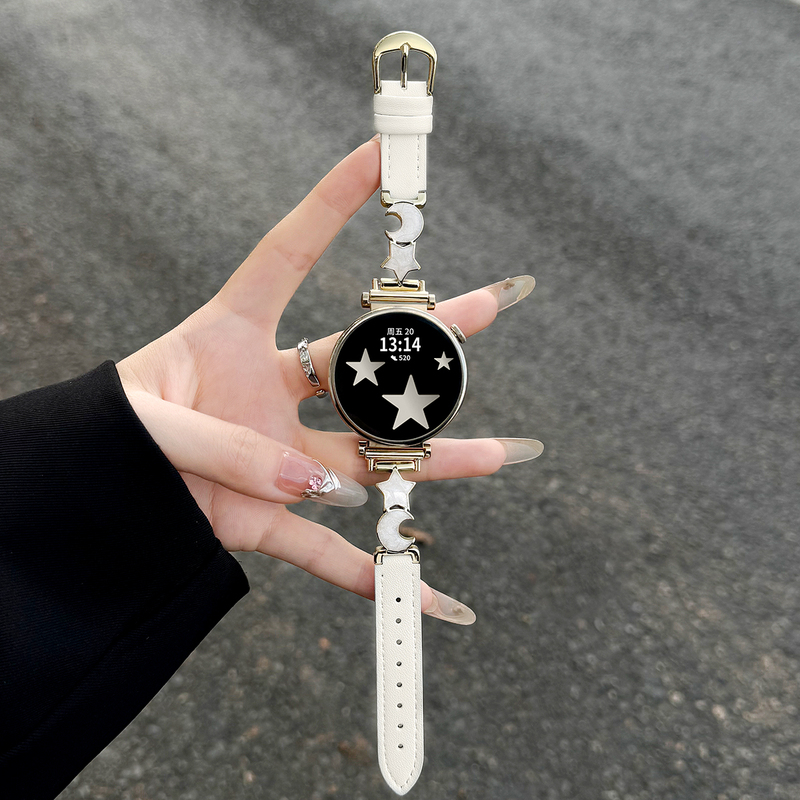 Suitable for Samsung Watch Watch7/6 Strap, Creative Leather New Smart Watch4/5 Sports Classic/3 Active1 Autumn and Winter Model Gear4/5Pro Watch Strap, Cute for Girls