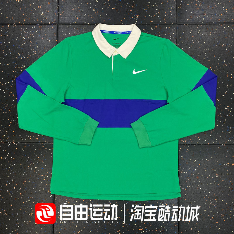 Nike Dri-Fit Men's Tennis Quick-Drying Patchwork Lapel Polo Long-Sleeved T-Shirt Ib8142-324 355