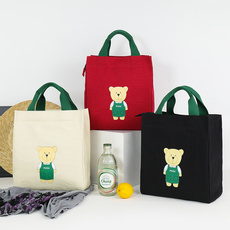 Исправлению сумки 保温饭盒袋子圆形加厚铝箔手提包上班族带饭午餐包帆布手拎便当包