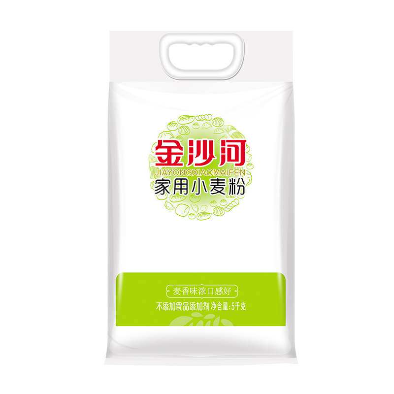 New goods Jinshahe flour household wheat flour 5kg steamed buns dumplings baked gluten flour