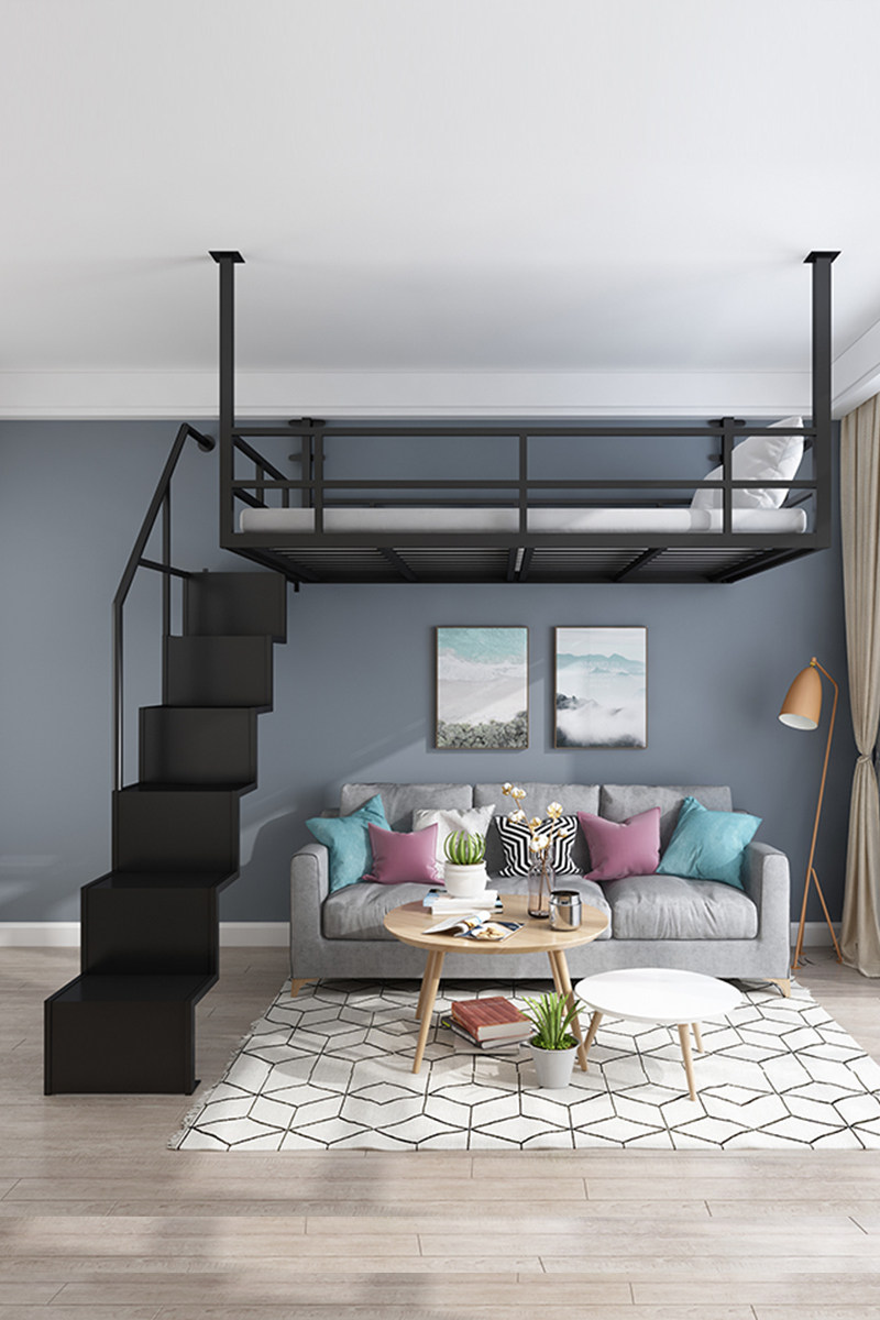 Tillers loft bed hanging creative hanging simple home bedroom homestay apartment high half-shelf attic