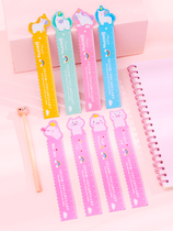 Primary school cartoon soft ruler drawing girl flexible mini girl new curve simple art