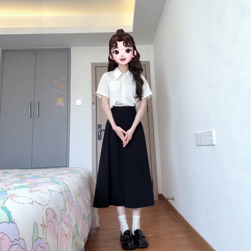 Professional Chiffon White Shirt Summer Civil Servant Teacher College Student Defense Interview Skirt Formal Suit