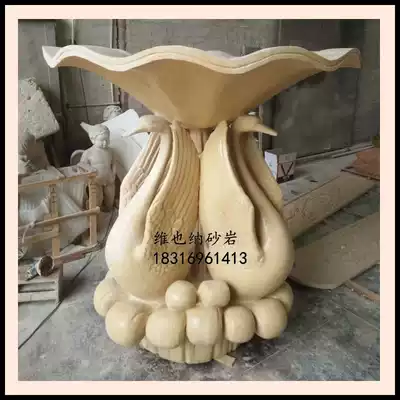 Artificial sandstone relief glass fiber Swan water spray sandstone sculpture Hotel Villa home decoration decoration materials