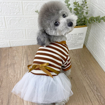 Dog clothes spring thin Korean version of Korean version cute princess dress pet VIP Snow Narei Beumteddy small dog