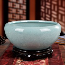 Ceramic Fish Tank Balcony turtle cylinder Sleeping lotus One-leaf bowl lotus flower-flower fish-fish living room small