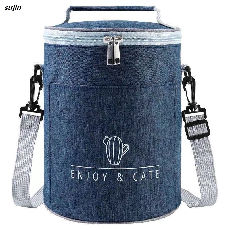 Waterproof Thickened Aluminum Foil Insulation Meal Bag Large Capacity Round Insulated Lunch Box Bag Student Office Hand Lunches Bag-Taobao