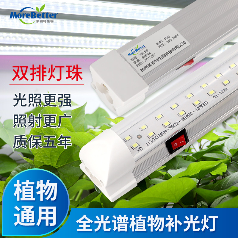双排灯珠组培植物生长补光灯T8led高亮全光谱家庭蔬菜绿植育苗灯